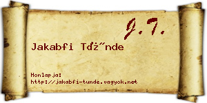 Jakabfi Tünde névjegykártya