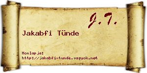 Jakabfi Tünde névjegykártya